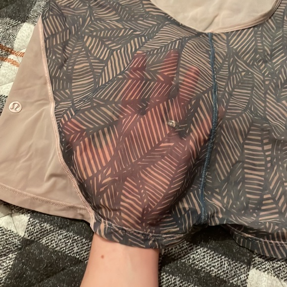Pink & Grey mesh Lululemon workout tank - Picture 2 of 3